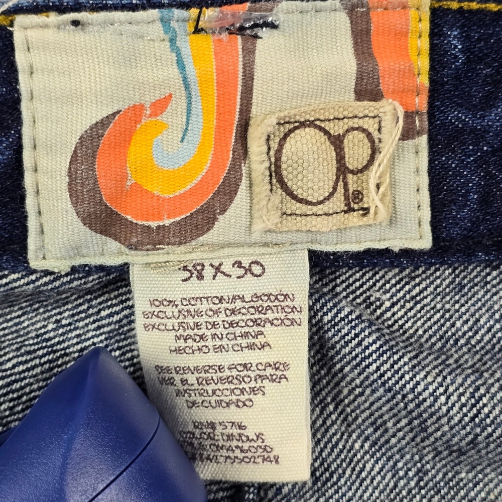 Ocean Pacific OP Mens Bootcut Jeans Dark Wash Blue Denim 38x28 - Picture 9 of 11